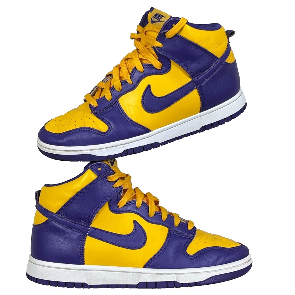 Nike Dunk Hi Men's Size 10 Retro 'Lakers' Court Purple Gold DD1399-500